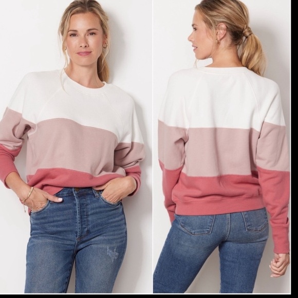 Spiritual Gangster Triblock Bridget Raglan Pullover Crewneck Cotton Sweatshirt S - Picture 5 of 7